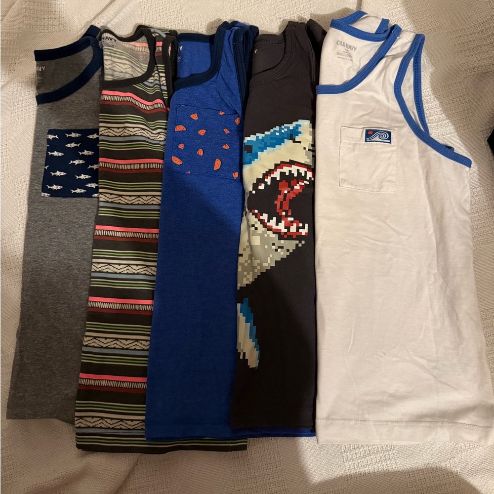 Old Navy Kids Tank Tops - Gray, Blue, Black, White